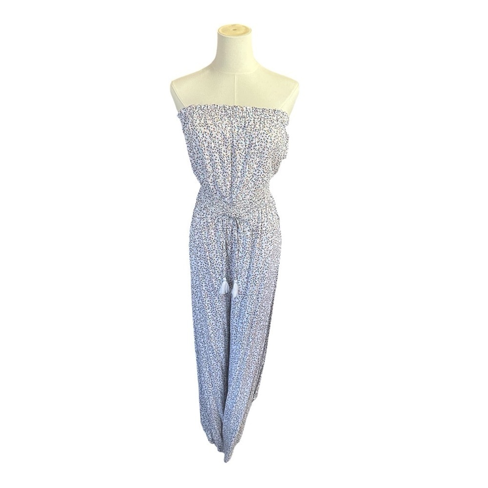 Japna Asymmetrical Wide Leg Crop Top Jumpsuit Size: M